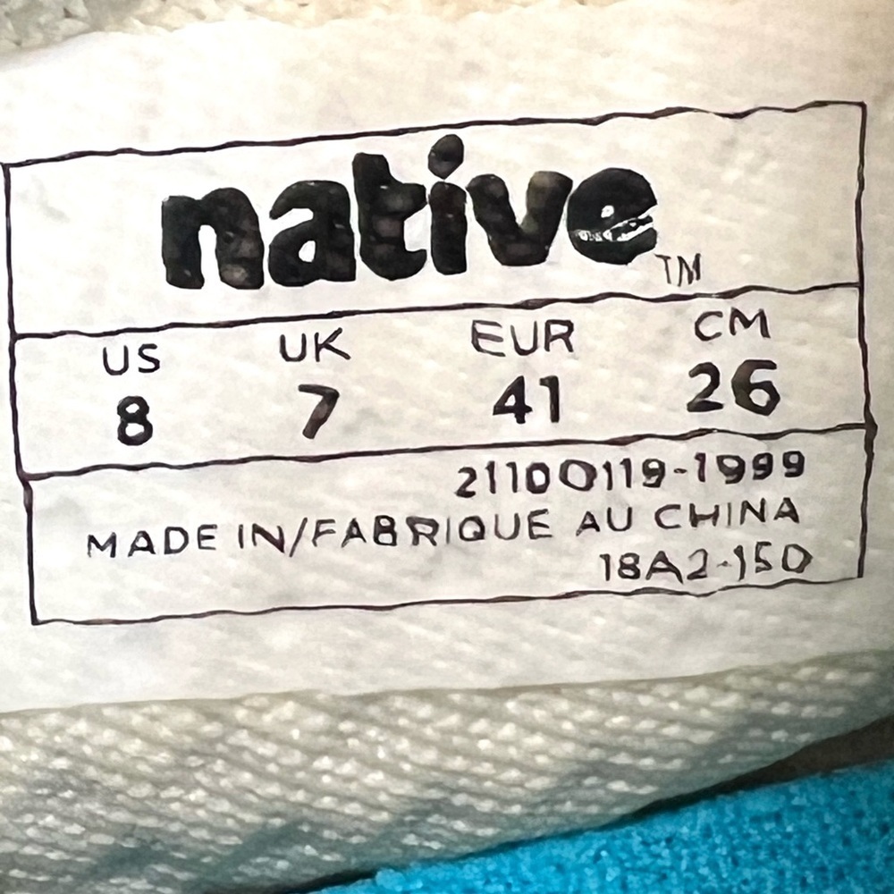 Native Jefferson 2.0 Liteknit White Slip-On Sneakers with Laces Women’s 8 - Picture 14 of 16